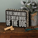 Comfort Dog Box Sign | Black And White Wooden Box Decor | 7.50" x 5.75"