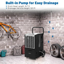 140 Pints Commercial Dehumidifier Crawl Space Dehumidifier with Pump and Drain Hose