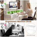 Compact Office Desk with Removable Monitor Shelf & Drawer