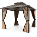 Complete Outdoor Lounge Ensemble: All-Weather 10' x 10' Hardtop Gazebo and 4