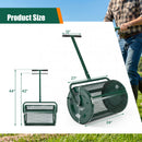 Compost Spreader 24 Inch Peat Moss Spreader Roller with Height-adjustable T-shape Handle