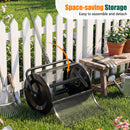 Compost Spreader 24 Inch Peat Moss Spreader Roller with Height-adjustable T-shape Handle