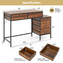 Computer Desk with 5 Drawers Home Office Desk with Side File Cabinet