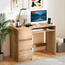 Computer Desk with Power Outlet Keyboard Tray and 3 Large Drawers