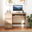 Computer Desk with Power Outlet Keyboard Tray and 3 Large Drawers
