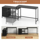 L-shaped Computer Desk with Power Outlet for Working Studying Gaming