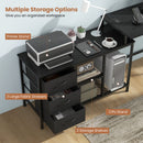 L-shaped Computer Desk with Power Outlet for Working Studying Gaming