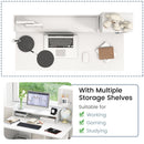Modern Computer Desk with Storage Bookshelf and Hutch for Home Office