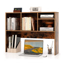Computer Desktop Bookcase with 4 Cubbies and Open Back Compartment