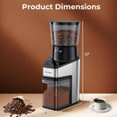 Conical Burr Coffee Grinder with 60 Precise Grinding Settings and Digital Display