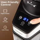 Conical Burr Coffee Grinder with 60 Precise Grinding Settings and Digital Display