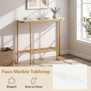 Console Table 44-Inch Entryway Table with Faux Marble Tabletop and Heavy-Duty Metal Frame