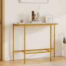 Console Table 44-Inch Entryway Table with Faux Marble Tabletop and Heavy-Duty Metal Frame