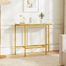 Console Table 44-Inch Entryway Table with Faux Marble Tabletop and Heavy-Duty Metal Frame