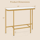 Console Table 44-Inch Entryway Table with Faux Marble Tabletop and Heavy-Duty Metal Frame