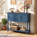 Console Table with 2 Drawers and Storage Cabinets