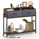 Console Table with Charging Station & 2 Drawers 110cm