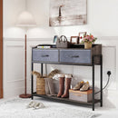 Console Table with Charging Station & 2 Drawers 110cm