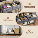 Console Table with Charging Station & 2 Drawers 110cm