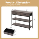 Console Table with Folding Fabric Drawers for Entryway