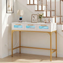 Console Table with LED Lighting and Charging Station for Living Room and Hallway