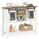 Console Table with Sliding Barn Doors and Storage Cabinets