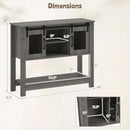 Console Table with Sliding Barn Doors and Storage - Gray