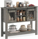 Console Table with Sliding Barn Doors and Storage - Gray