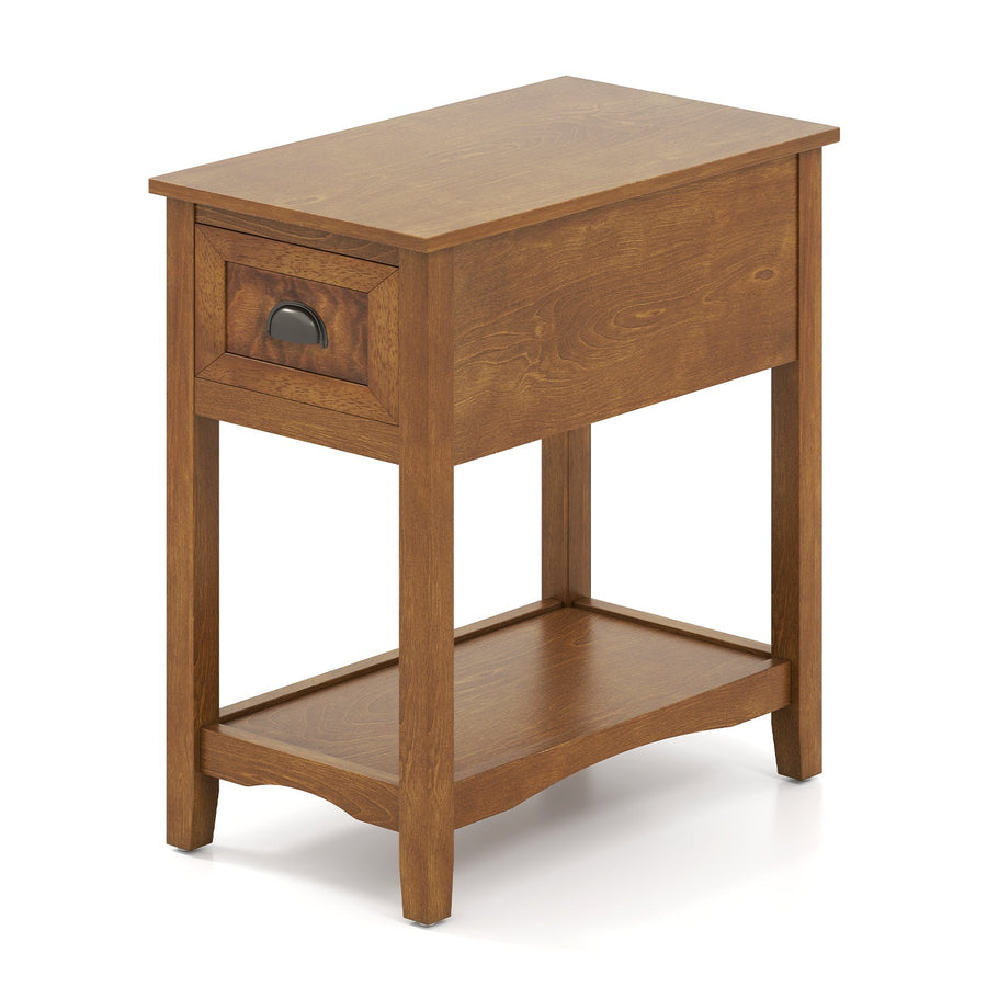 Contemporary Chair Side End Table Compact Table with Drawer Nightstand