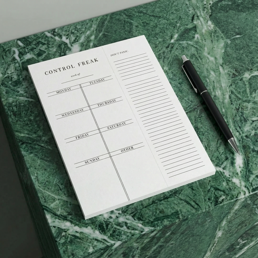 Control Freak Weekly List Notepad | 8.5