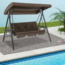 3-Seat Convertible Porch Swing with Adjustable Canopy