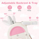 Convertible Baby High Chair with Double-layer Tray and Adjustable Backrest