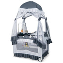 Convertible Bassinet with Removable Changing Table and Detachable Mesh Net-Grey