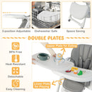 Convertible Infant Dining Chair with 5 Backrest and 3 Footrest Positions