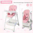Convertible Infant Dining Chair with 5 Backrest and 3 Footrest Positions