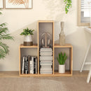 Convex Bookshelf 3-Shelf Open Bookcase Room Organizer with Anti-Toppling Device