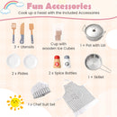 Corner Kids Play Kitchen with Washing Machine and Ice Maker Gift for Boys Girls-Pink