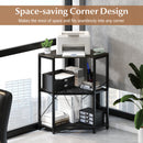Corner Printer Stand with Power Outlet 3-Tier Storage Rack with Adjustable Shelf