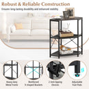 Corner Printer Stand with Power Outlet 3-Tier Storage Rack with Adjustable Shelf