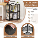 Corner Printer Stand with Power Outlet 3-Tier Storage Rack with Adjustable Shelf