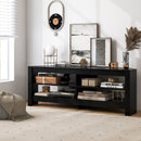 Corner TV Stand with Power Outlet and 4 Open Storage Shelves