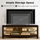 Corner TV Stand with Power Outlet and 4 Open Storage Shelves