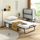 Space-Saving Narrow Twin Rollaway Bed with Pillow and Side Organizer Pocket