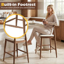 Counter Height Bar Stools 24 Inch Solid Wood Kitchen Island Chairs with Curved Backs
