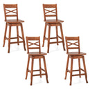 Swivel 24-Inch Counter Height Stool Set of 2 with Inclined Backrest