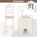 Swivel 24-Inch Counter Height Stool Set of 2 with Inclined Backrest