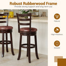 Counter Height Swivel Barstools Set of 2 with Faux Leather Seat and Wrap-around Footrest