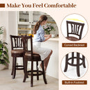 Counter Height Swivel Bar Stools Set of 2 with Back and Solid Rubber Frame