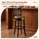 Counter Height Swivel Bar Stools Set of 2 with Back and Solid Rubber Frame