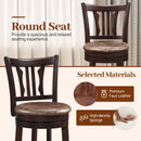 Counter Height Swivel Bar Stools Set of 2 with Back and Solid Rubber Frame